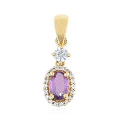 Pendentif en or et Saphir pourpre de Ceylan non chauffé