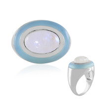 Bague en argent et Calcédoine bleue (KM by Juwelo)