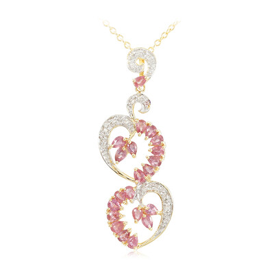Collier en or et Saphir Padparadscha non chauffé (AMAYANI)