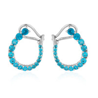 Boucles d'oreilles en argent et Apatite bleu néon (de Melo)