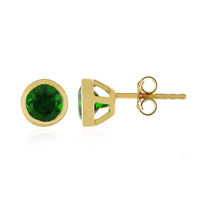 Boucles d'oreilles en argent et Diopside de Russie