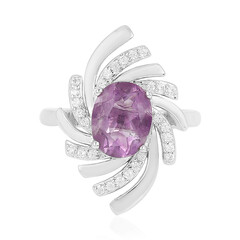 Bague en argent et Fluorite pourpre