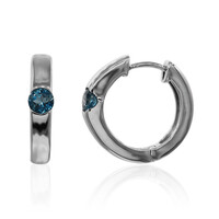 Boucles d'oreilles en argent et Topaze bleu de Londres