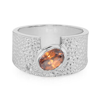 Bague en argent et Zircon orange