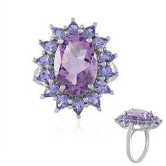 Bague en argent et Améthyste Rose de France