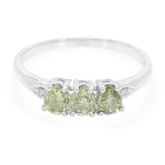 Bague en argent et Saphir vert