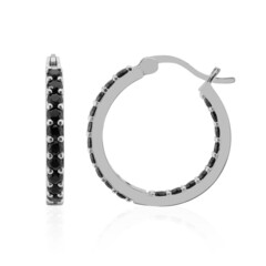 Boucles d'oreilles en argent et Spinelle noir