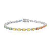 Bracelet en argent et Saphir parme