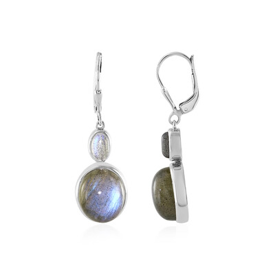 Boucles d'oreilles en argent et Labradorite bleue de Maniry (KM by Juwelo)