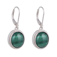 Boucles d'oreilles en argent et Malachite