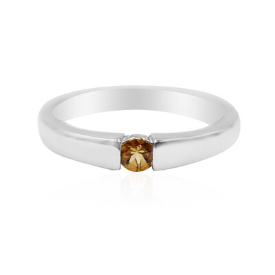 Bague en argent et Scapolite cognac