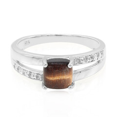 Bague en argent et Œil-de-tigre rouge