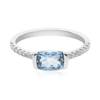 Bague en or et Aigue-Marine du Brésil AAA (CIRARI)