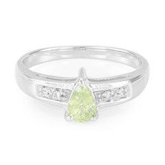 Bague en argent et Saphir vert