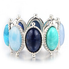 Bague en argent et Turquoise bleue de Mohavie (Dallas Prince Designs)