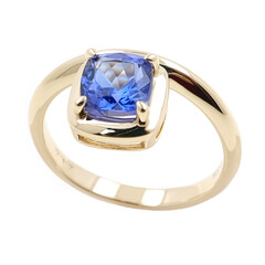 Bague en or et Tanzanite AAA (de Melo)