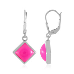 Boucles d'oreilles en argent et Calcedoine framboise