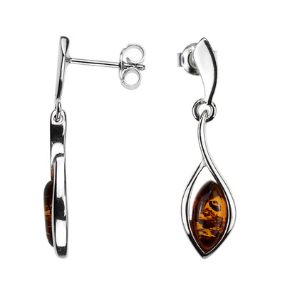 Boucles d'oreilles en argent et Ambre baltique (dagen)