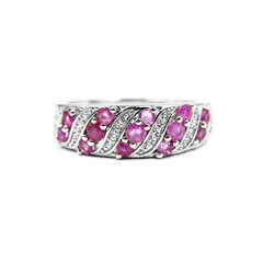Bague en argent et Rubis du Mozambique