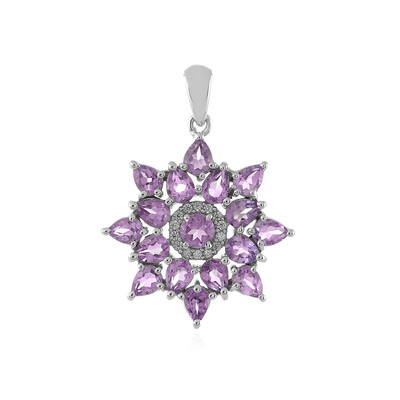 Pendentif en argent et Améthyste Rose de France