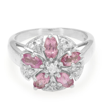Bague en argent et Tourmaline cuprifère rose