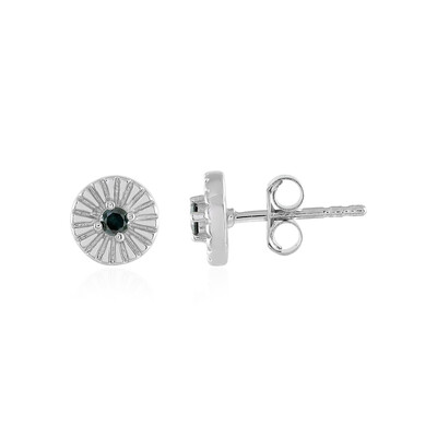 Boucles d'oreilles en argent et Diamant bleu I3