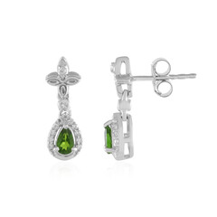 Boucles d'oreilles en argent et Diopside de Russie