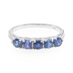 Bague en argent et Saphir bleu de Birmanie