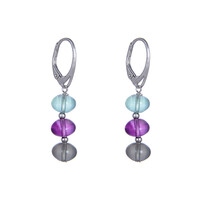Boucles d'oreilles en argent et Fluorite