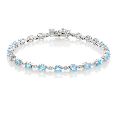 Bracelet en argent et Topaze bleu Suisse