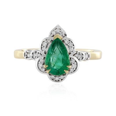 Bague en or et Emeraude de Zambie AAA (D'vyere)
