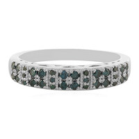 Bague en argent et Diamant bleu I3