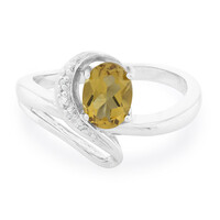 Bague en argent et Quartz champagne