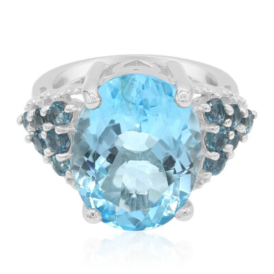 Bague en argent et Topaze bleu ciel
