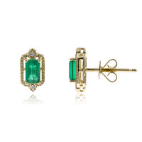 Boucles d'oreilles en or et Emeraude de Zambie AAA (CIRARI)