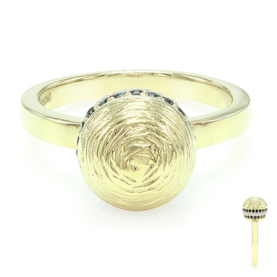Bague en argent et Spinelle noir (MONOSONO COLLECTION)
