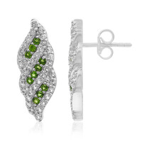 Boucles d'oreilles en argent et Diopside de Russie