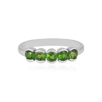 Bague en argent et Diopside de Russie