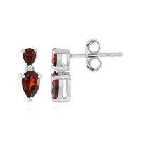 Boucles d'oreilles en argent et Grenat du Mozambique