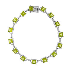 Bracelet en argent et Péridot de l'Arizona