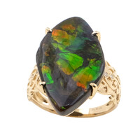 Bague en or et Ammolite (de Melo)