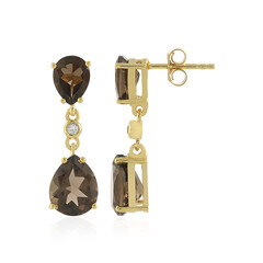 Boucles d'oreilles en argent et Quartz fumé