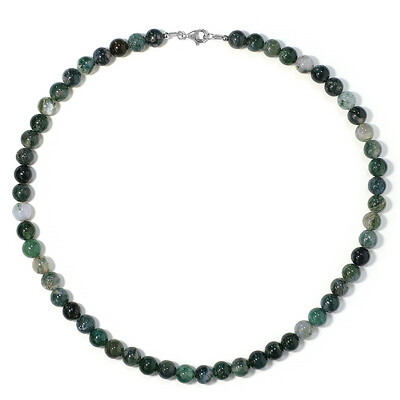 Collier en argent et Agate mousse