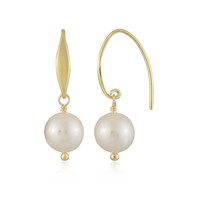 Boucles d'oreilles en argent et Perle blanche de culture d'eau douce