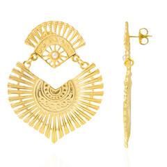 Boucles d'oreilles en argent et Perle de culture d'eau douce (Joias do Paraíso)