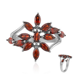 Bague en argent et Grenat du Mozambique