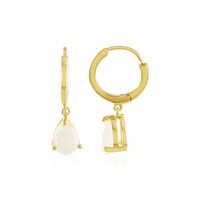 Boucles d'oreilles en argent et Pierre de Lune arc-en-ciel