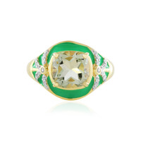 Bague en argent et Améthyste verte