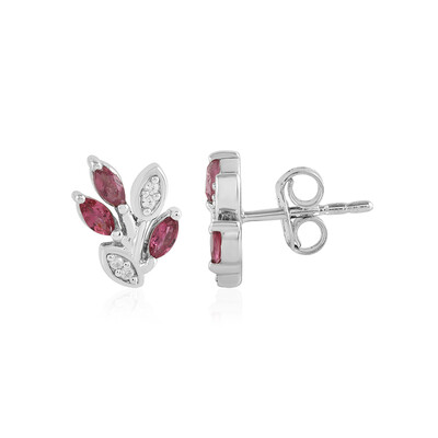 Boucles d'oreilles en argent et Tourmaline rose