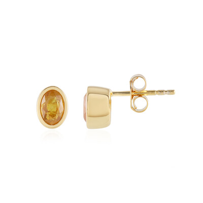 Boucles d'oreilles en argent et Saphir jaune